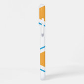 六角抽象芸術幾何学模様（オレンジ色のブルー） iPhoneケース (左側面)