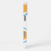 六角抽象芸術幾何学模様（オレンジ色のブルー） iPhoneケース (右側面)