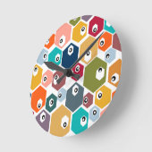 六角眼球 ラウンド壁時計 (傾斜)