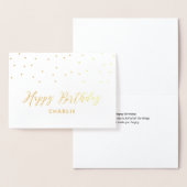 六角紙吹雪カスタムスタイリッシュハッピーバースデーフォイ 箔カード (ディスプレー)