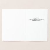 六角紙吹雪カスタムスタイリッシュハッピーバースデー 箔カード (内部)