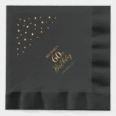 六角紙吹雪モダン大人60歳の誕生日パーティー 箔ナプキン (正面)