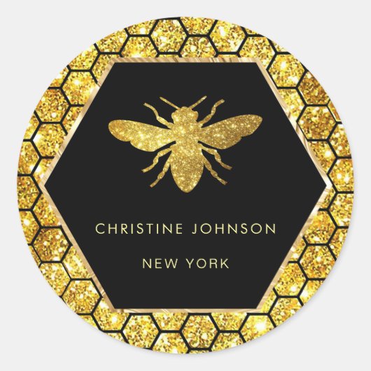 六角蜂ロゴ ラウンドシール (正面)