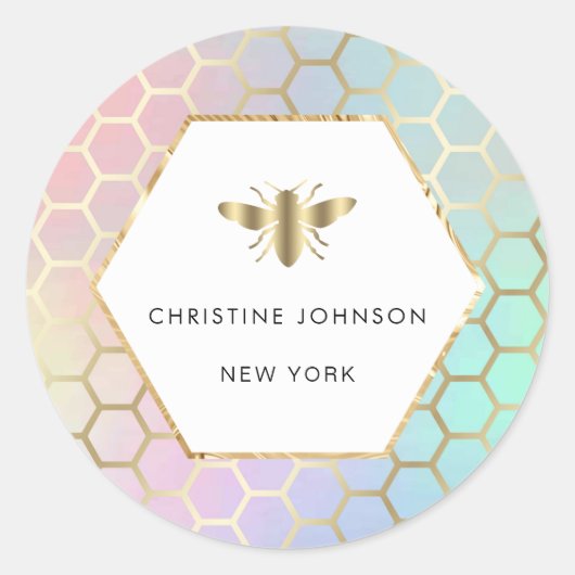 六角蜂ロゴ ラウンドシール (正面)