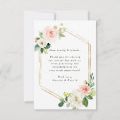 六角金ゴールドフレーム赤面ピンクフローラありがとう サンキューカード (裏面)