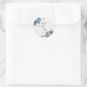 六角金ゴールドフレーム離れイラストレーション ラウンドシール (バッグ)