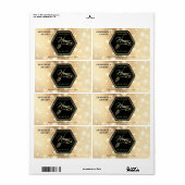 六角金ゴールド蜂ハチミツ ラベル (フルシート)