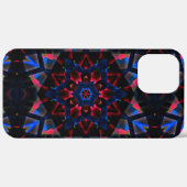 六角、青、サーモンのグラデーション付き万華鏡のように千変万化するパターン Case-Mate iPhoneケース (裏面 / 右)