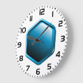 六角（青） ラージ壁時計 (傾斜)