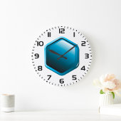 六角（青） ラージ壁時計