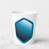 六角（青） 紙コップ (正面)