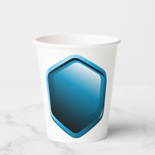 六角（青） 紙コップ (正面)