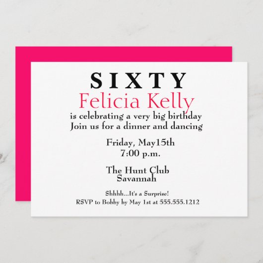 六誕生日招待状 招待状 (正面/裏面)