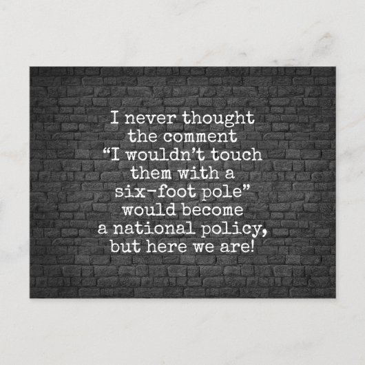 六足ポールコビディジョークレンガの壁 ポストカード (正面)