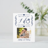 六足結婚別の期日の変更 案内ポストカード (スタンド正面)