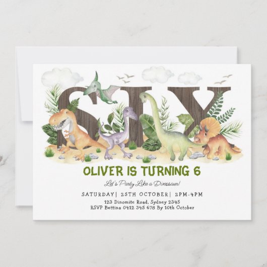 六 | Boy Dioles 6th Birthday Party招待 招待状 (正面)