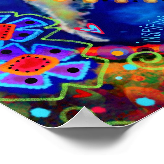 共に感動的励まされる引用文ハート ポスター (角)