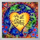 共に感動的励まされる引用文ハート ポスター (正面)