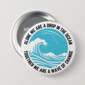 共に我々は変化アクティビズムの波である 缶バッジ (正面&裏面)