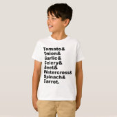 . .共に有益な野菜を8素晴らし種類 Tシャツ (正面フル)