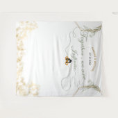 共に歩む限り無限 ウェディング セージグリーン ゴールド タペストリー (正面(横))