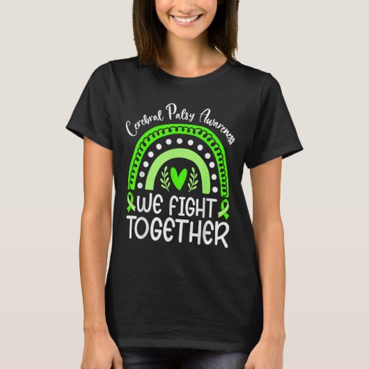 共に闘う _ 脳性麻痺啓発 Tシャツ (正面)
