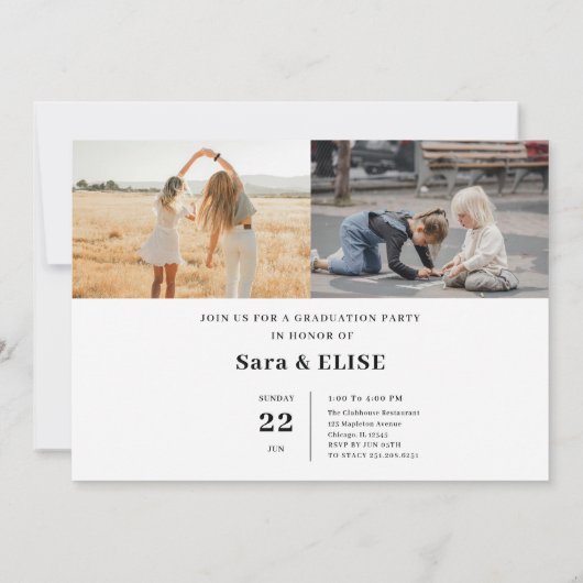 共モダン同卒業、時々二人 招待状 (裏面)