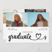 共モダン同卒業、時々二人 招待状 (正面/裏面)