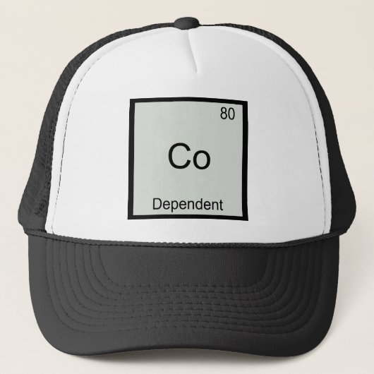 共依存の面白い化学元素記号Tシャツ キャップ (正面)