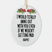 共働おもしろいき友最高の友名前をカスタムする セラミックオーナメント (右)