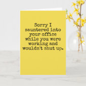 共働おもしろいき者用謝罪グリーティングカード カード (黄色い花)