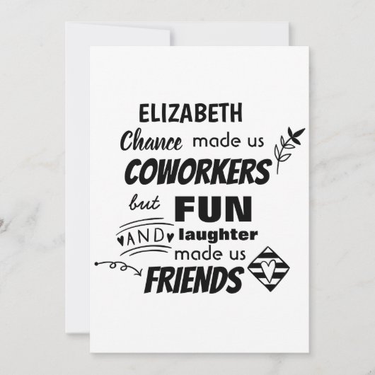 共働おもしろいき離れのお別れ 招待状 (正面)