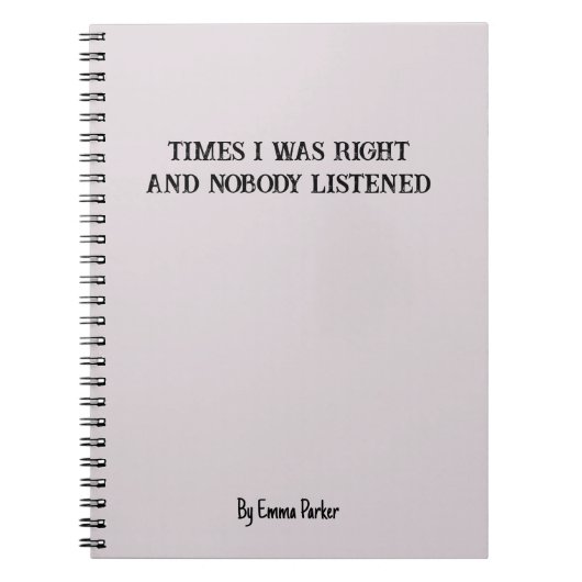 共働おもしろいカスタム/学生向けギフト用ノートブック ノートブック (正面)