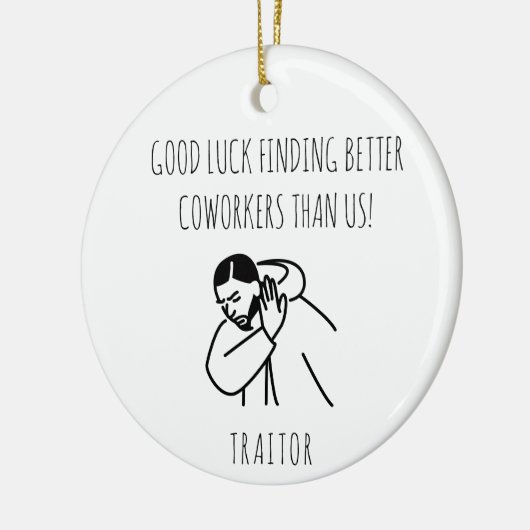 共働きおもしろいギフトミームアートオフィスユーモア セラミックオーナメント (左)