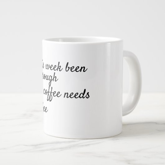 共働きおもしろいギフトユーモアトレンディー ジャンボコーヒーマグカップ (正面右)
