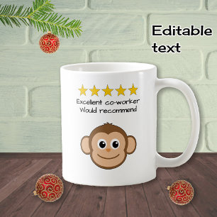 共働きカスタム文字サル顔 コーヒーマグカップ