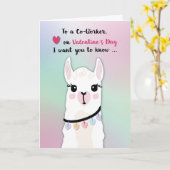 共働きラマスバレンタインデーハート カード (黄色い花)