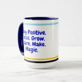 共前向き働引用文 | ユニークやる気を起こさせる マグカップ (正面左)
