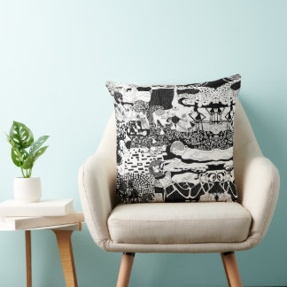 共創ピローファンキー踊りマンパターン作品 クッション