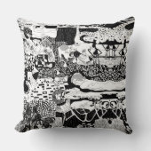 共創ピローファンキー踊りマンパターン作品 クッション (正面)