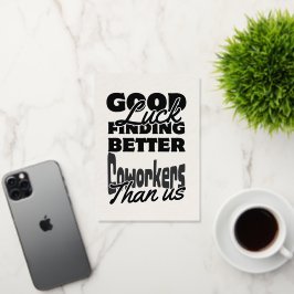 共同おもしろいワーカ離れードユーモアのあるGoing 箔グリーティングカード