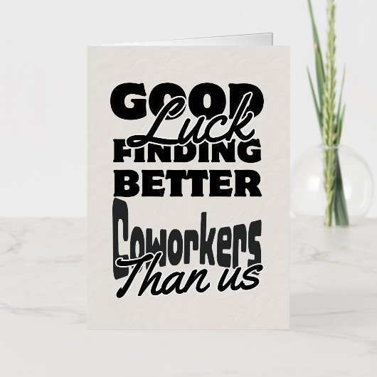 共同おもしろいワーカ離れードユーモアのあるGoing 箔グリーティングカード (正面)