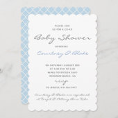共同かわいらしベビー招待状ブルー 招待状 (正面/裏面)