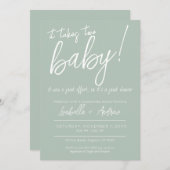 共同で共同で行う赤ちゃんシャワーは2回 招待状 (正面/裏面)