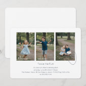 共同の双子の誕生日パーティー 招待状 (正面/裏面)