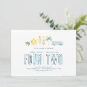 共同の誕生日パーティー - ビーチをテーマにした招待状 招待状 (スタンド正面)