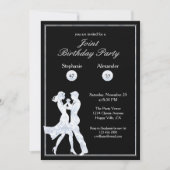 共同の誕生日パーティー 大人のダイヤモンドダンス カップル 招待状 (正面)
