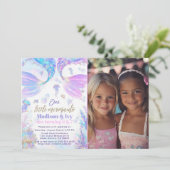 共同の誕生日マーメイド写真誕生日招待状 招待状 (スタンド正面)