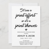 共同エフォート共同シャワーコードカップル赤ちゃんシャワー 招待状 (正面)