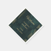 共同エレガント二重誕生日ツインポスター スタンダードカクテルナプキン (角)